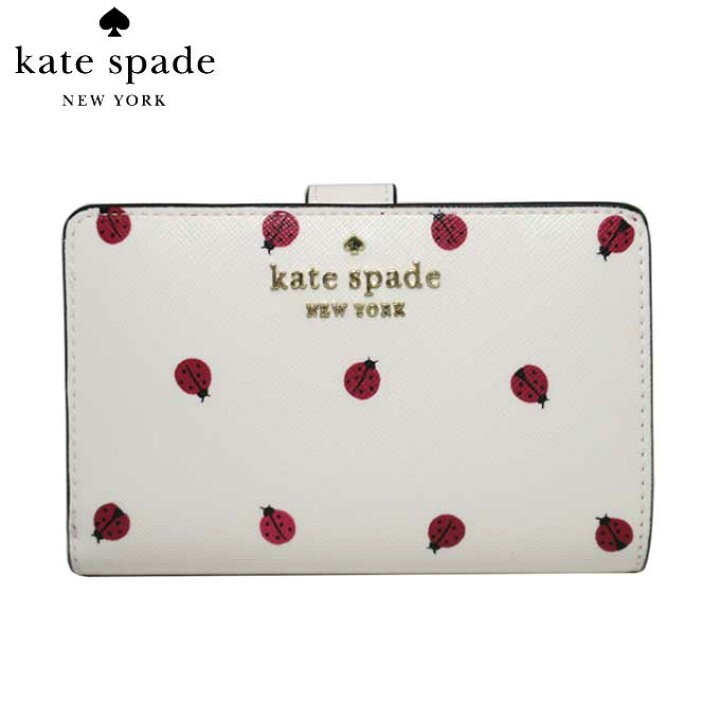 ケイトスペード 財布 二つ折り kate spade ステイシー てんとう虫 プリント PVC ミディアム ウォレット KB492 250 レディース