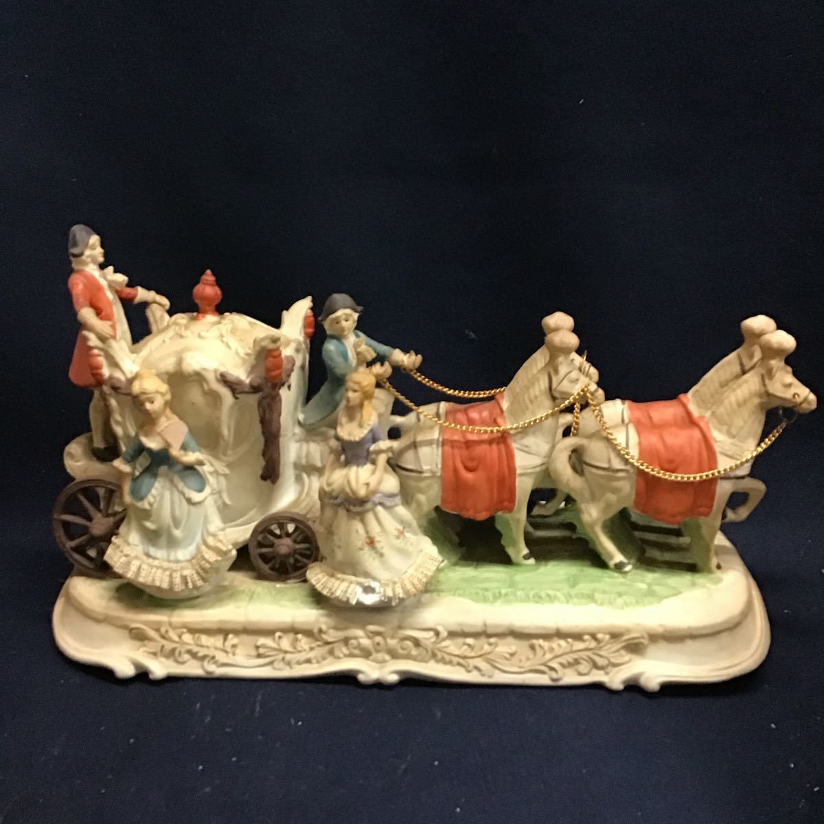 ヤフオク! - アンティーク フィギュリン ヨーロッパ オブジェ 馬車 人...