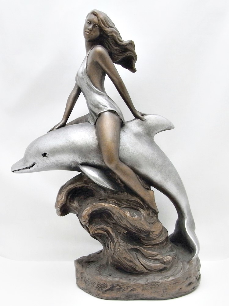 23-H-283 【ヴィンテージ】 Austin Sculpture オースティン スカルプチャー HEATH SEA SPRITES 海の妖精 イルカ Dolphin　置物 インテリア_画像1