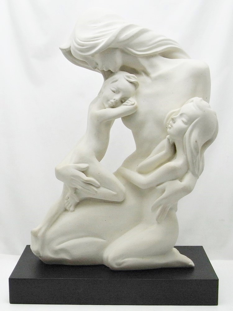 23-H-253【ヴィンテージ】Austin Sculpture オースティン スカルプチャー　MATERNAL 母性 母と子 A. Danel　90年代 置物 インテリア 保管品_画像1