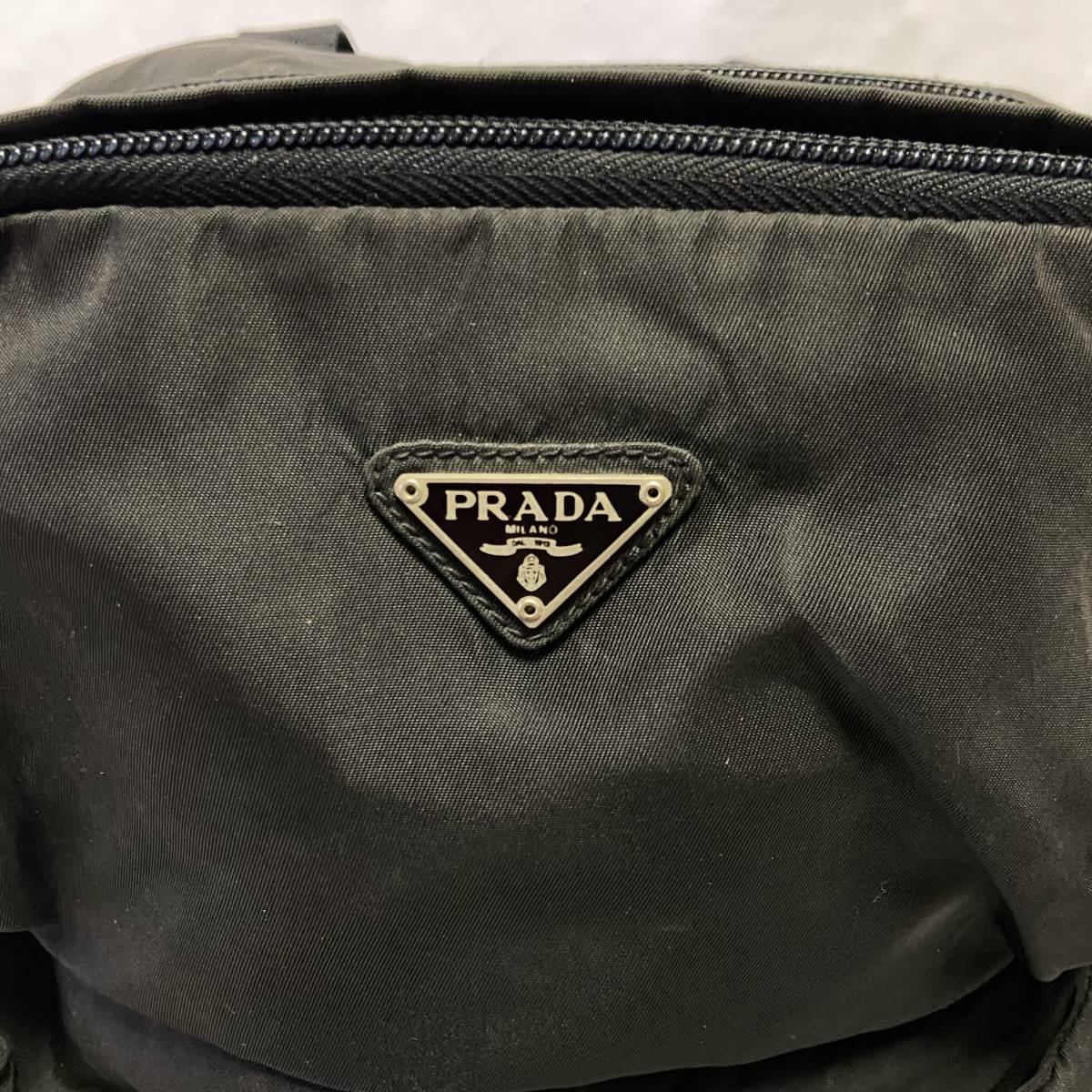 希少◇PRADA プラダ バックパック リュック トライアングルプレート