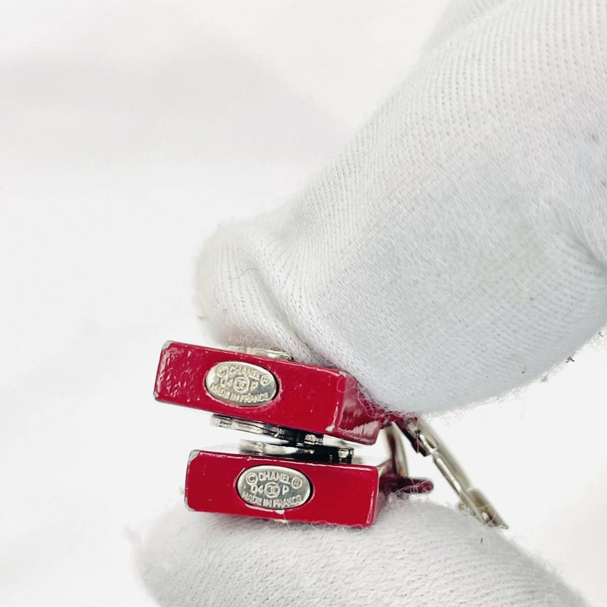 CHANEL シャネル ピアス ココマーク CC ブラック×ホワイト 刻印あり