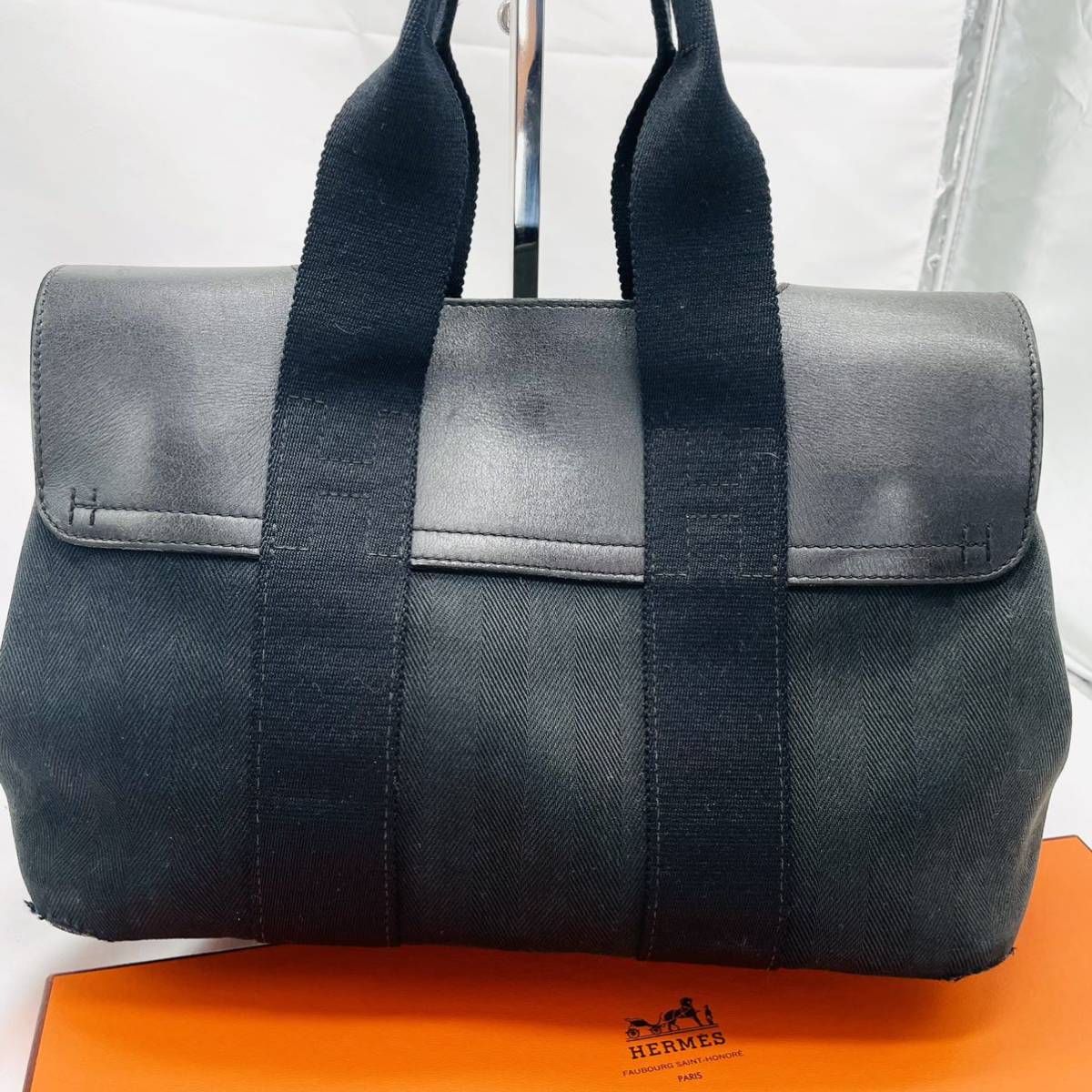 HERMES エルメス ヴァルパライソ PM トートバッグ ハンドバッグ 黒