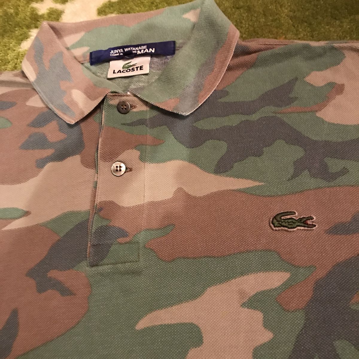  special order collaboration! Junya Watanabe Lacoste camouflage polo-shirt S/JUNYA WATANABE LACOSTE limitation complete sale camouflage 