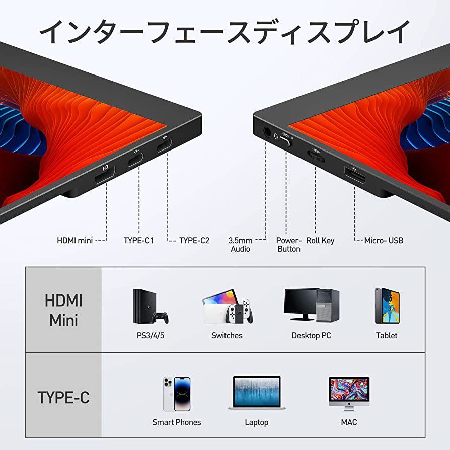 モバイルモニター CNXioaMi 16インチ 3:2画像比 光沢IPSパネル 2.5K解像度（2520x1680） 100%sRGB広色域 ゲームモニター 60Hz_画像6