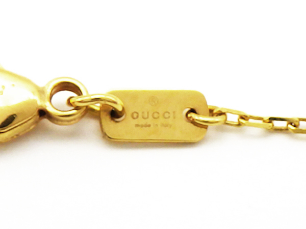 GUCCI グッチ GGランニング ネックレス K18YG ブルートパーズ ダブルG