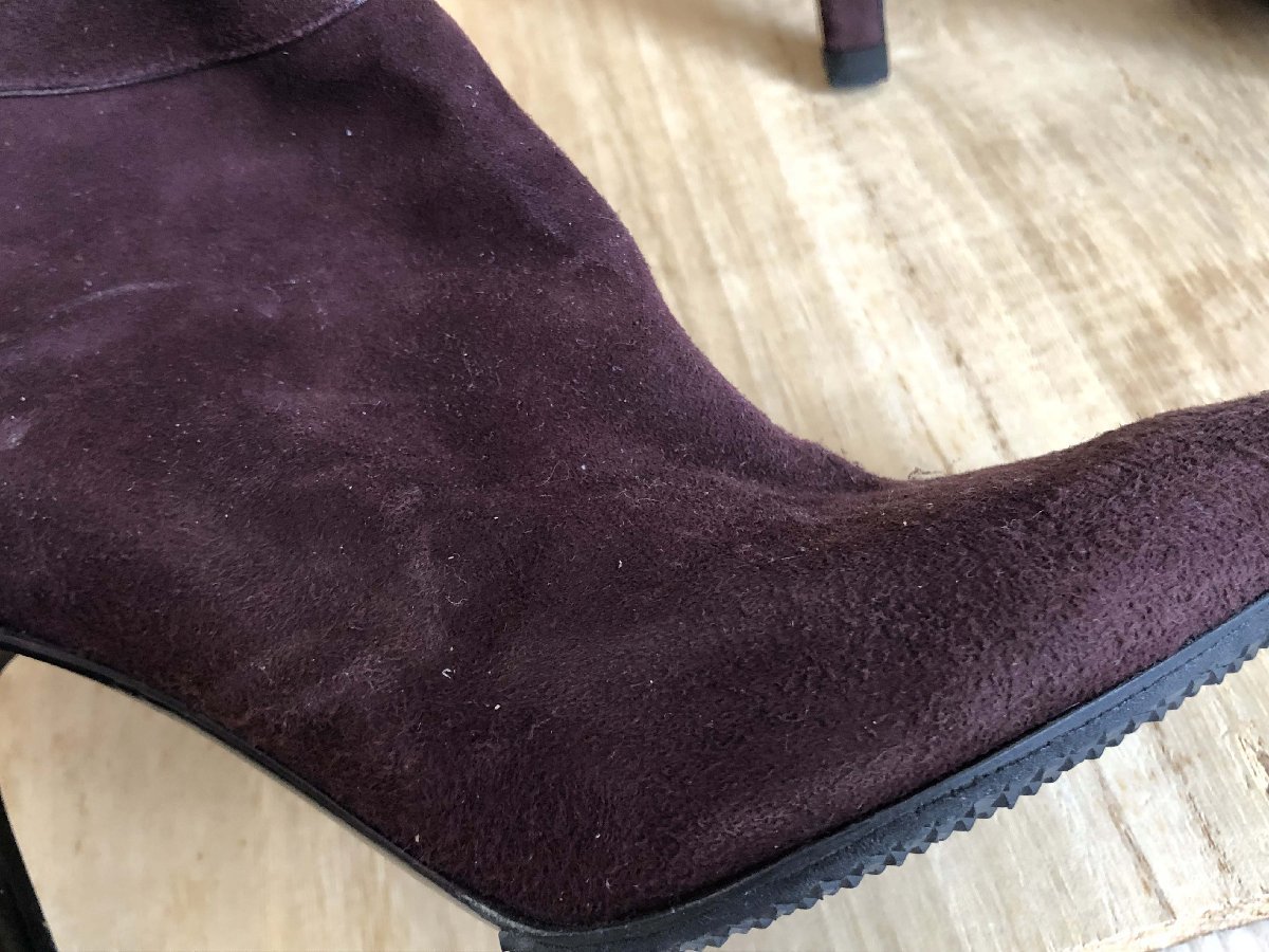 # Valentino Valentino VALENTINO suede heel boots purple 37 1/2 heel approximately 10.*