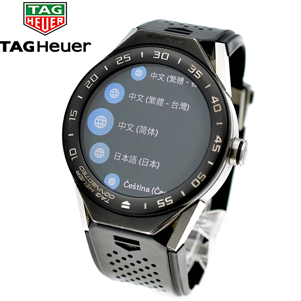 新しい到着 TAG HEUER 腕時計 ブラック ラバー コネクテッド スマート