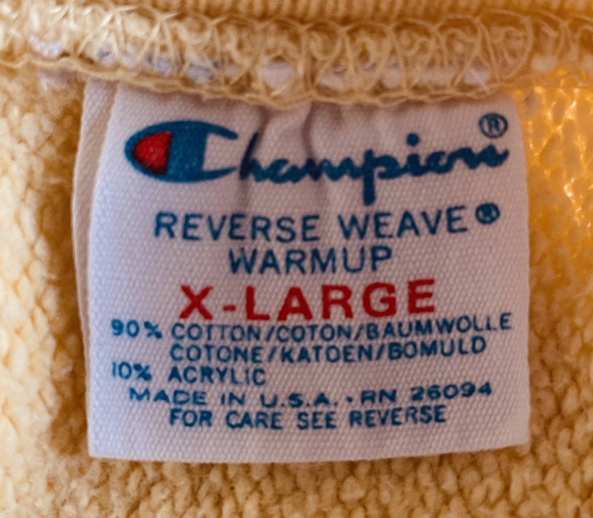 ノーダメージ XL レモンイエロー ミントコンディション 四角ロゴ 80s