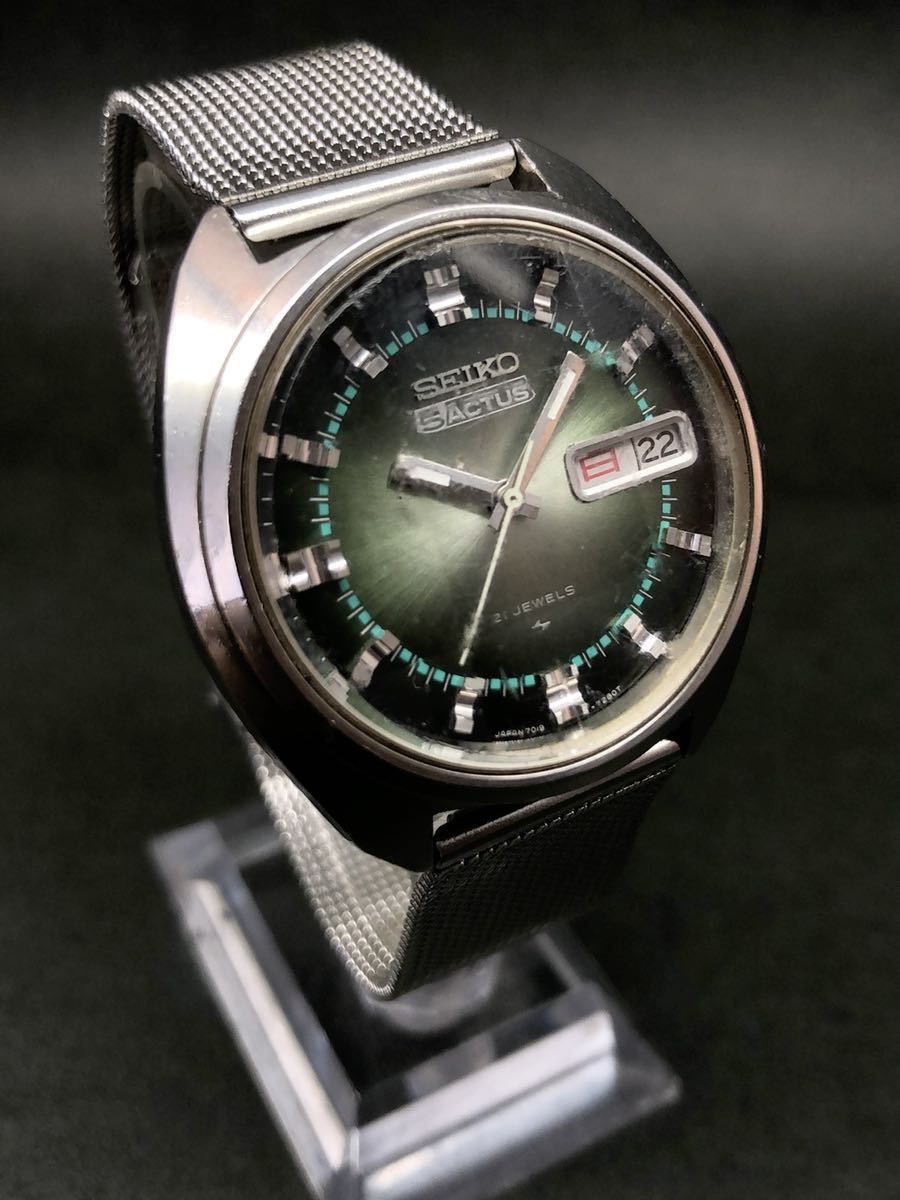 最安 名品◇セイコー【5アクタス】亀戸精工舎1972年製造◇希少グリーン