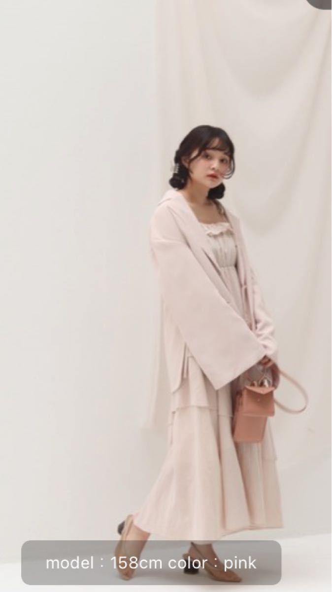 muguet side slit spring jacket pink-