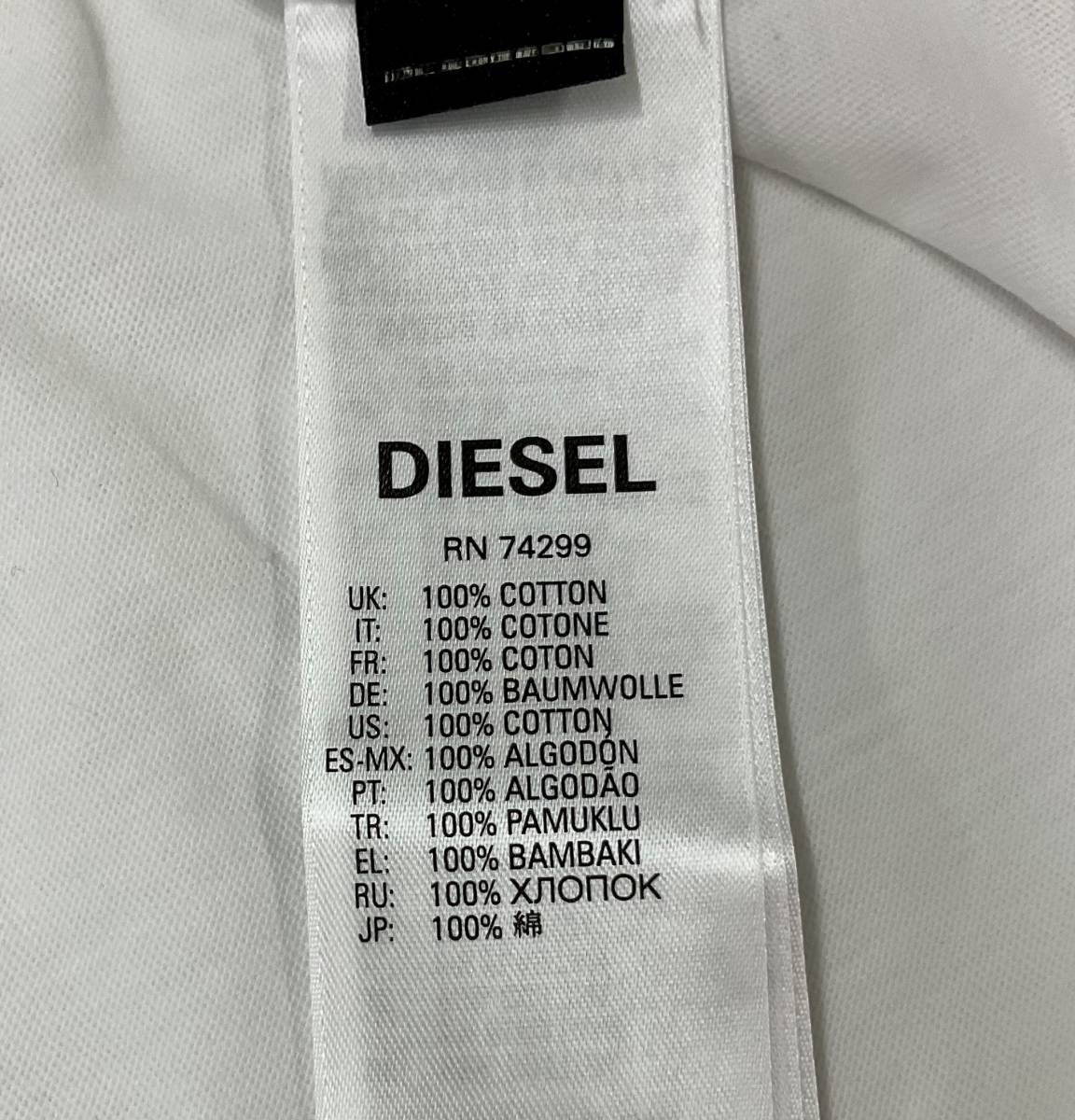 ディーゼル　キッズ　Tシャツ 02A22　ホワイト　ロゴ　12Y(12才位)　新品 タグ付　ギフトにも　DIESEL　J00677 0DAYD K100　ユニセックス_素材：コットン100％