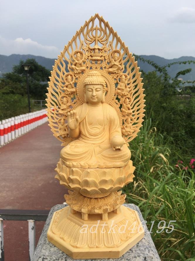 極上の木彫 仏教美術 精密彫刻 仏像 手彫り 極上品 薬師如来像