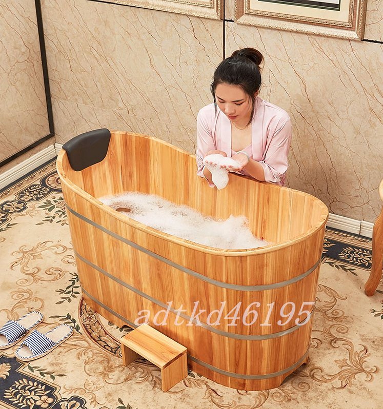 高品質☆成人木製浴槽 バスタブ 美容院サウナバケツ お風呂 家庭用シャワー_画像3