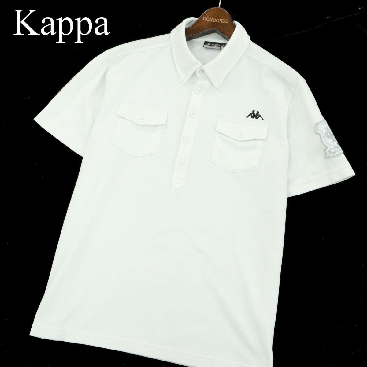 Kappa GOLF カッパ ゴルフ 春夏 ワッペン☆ 半袖 鹿の子 ワーク ポロシャツ メンズ 白 A3T04146_4#D 