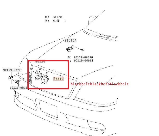 【トヨタ純正】CROWN/CROWN MAJESTA ハイピッチド ホーン ローピッチドホーン JZS171-AEPVZ DENSO 未使用　希少在庫