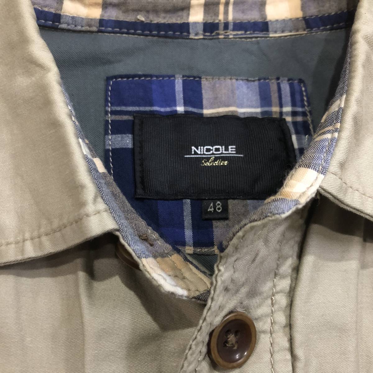 即決・NICOLE Selectionの麻混のコットン素材のシャツジャケット・シャツアウター・４８（M)_画像4