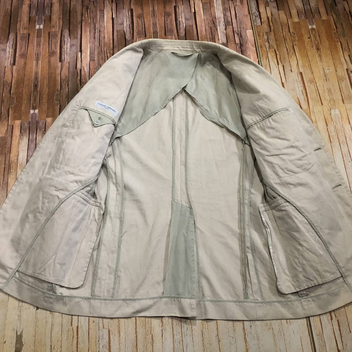 即決・UNITED ARROWS TOKYO・ユナイテッドアローズのコットンヘリンボーン素材のジャケット・S・日本製の画像7