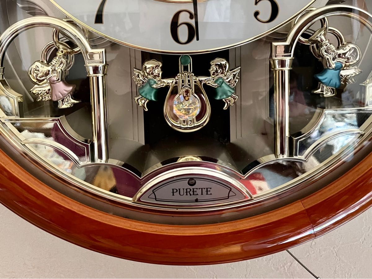 リズム時計 スモールワールド 電波時計 からくり時計 4MY623 PURETE Small WORLD 完動品 ②
