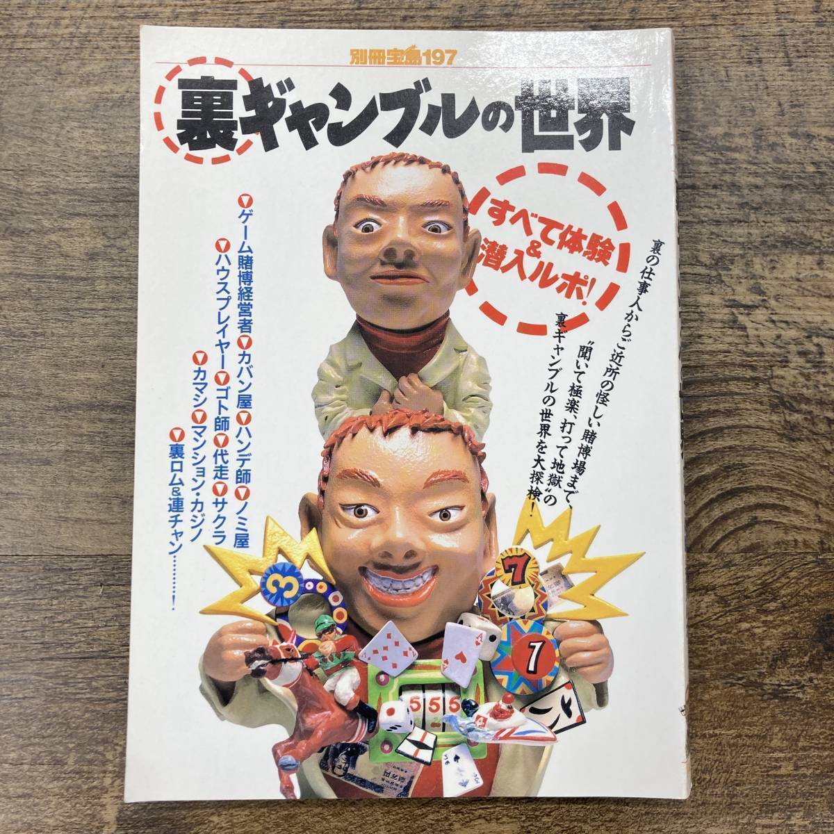 G-8928■裏ギャンブルの世界 すべて体験＆潜入ルポ！（別冊宝島197）■野球賭博 サクラ ノミ屋 カバン屋 カジノ■宝島社■1995年発行 第4刷_画像1