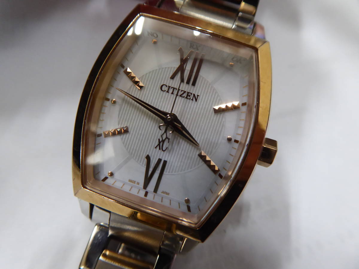 美品 CITIZEN シチズン XC クロスシー エコドライブ 電波時計 クロスシー H030-T016022 腕時計 シェル文字盤 稼働品 定形外郵便300円 D2-a