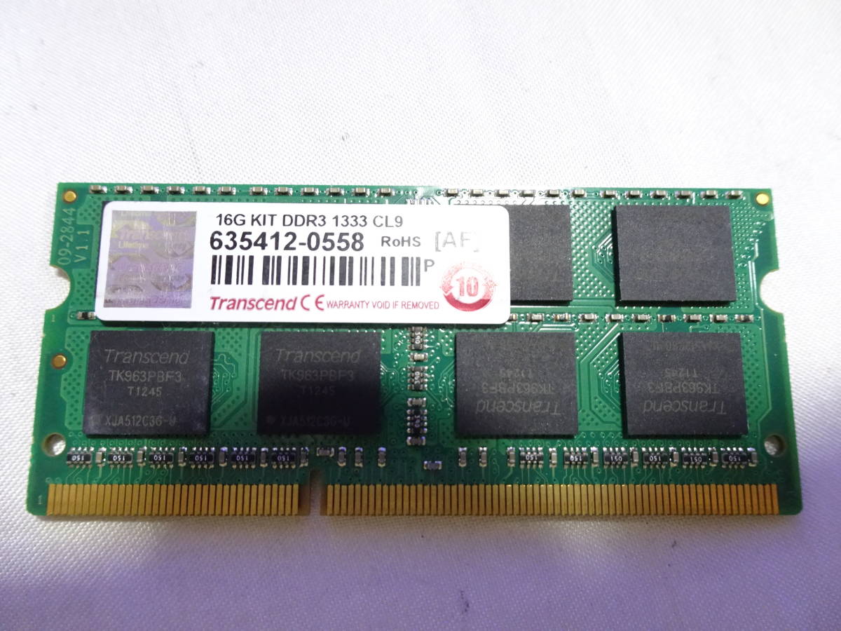 DDR3-1333 PC3-10600 Transcend ノートPC用増設メモリ TS512MSK64V3N