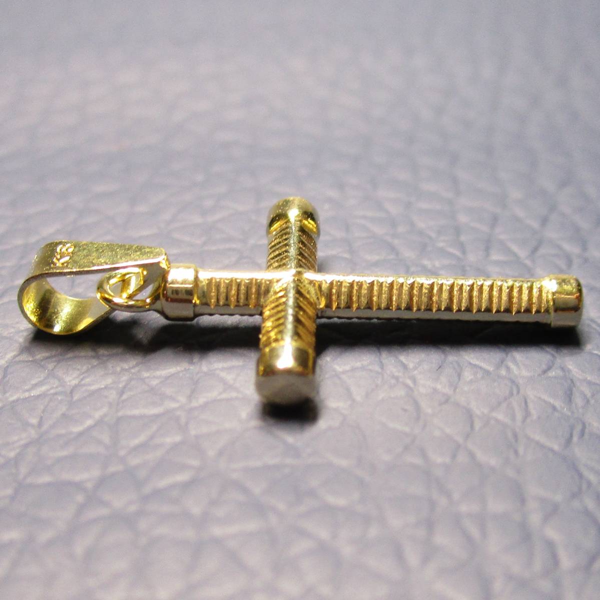 [ новый товар ]k18/18 золотой / желтое золото / простой Cross подвеска с цепью 