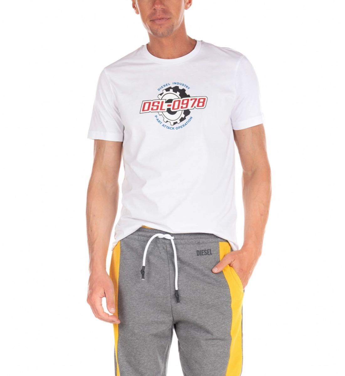 DIESEL 新品未使用 XXSサイズ Tシャツ カットソー ブランド ロゴ DSL 0978 ホワイト 白 半袖 ディーゼル