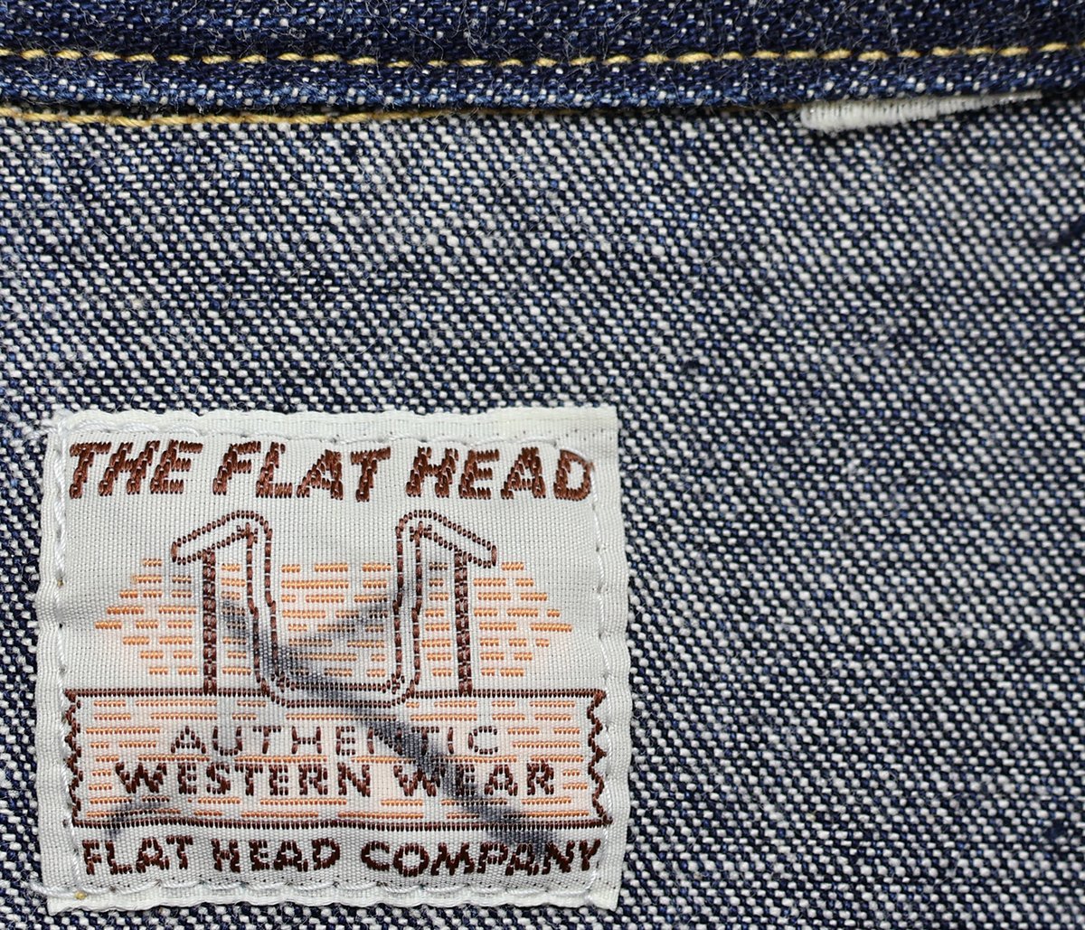 THE FLATHEAD (フラットヘッド) Lot 7000 Denim Western Shirt / デニム ウエスタンシャツ 美品 インディゴ size 38の画像7
