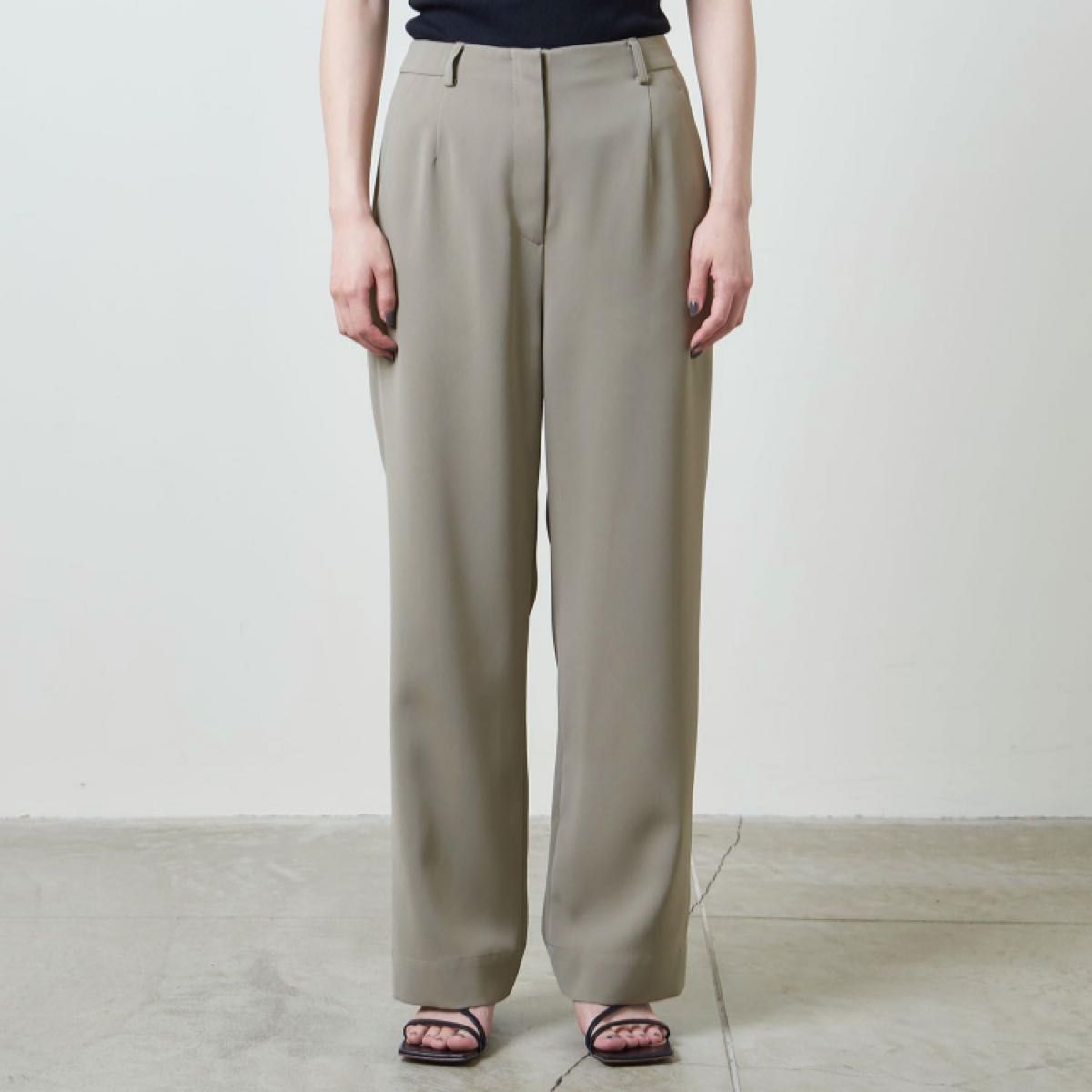 MARW UNITED ARROWS セミワイドタックパンツ ベージュ 38 マルゥ ユナイテッドアローズ ワイドパンツ
