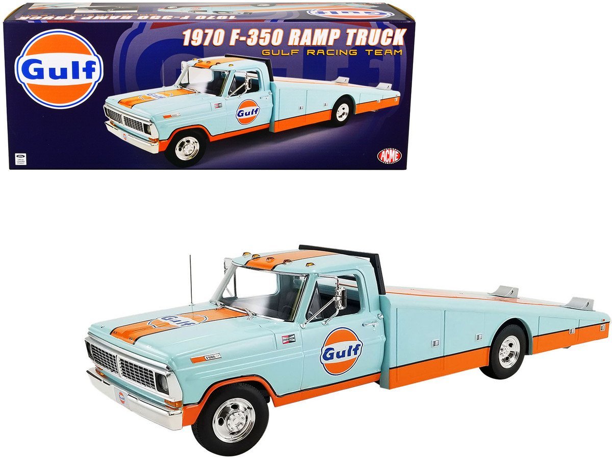 ACME 1/18 フォード F-350 ランプ トラック 1970 ガルフ FORD F-350 RAMP TRUCK GULF A1801413 ミニカー