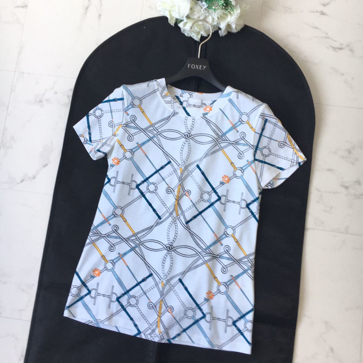 美品 2021年 HERMES エルメス ロゴ コットン ストレッチ トップス T