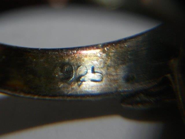オパール指輪 ヘマタイト飾 銀枠 レターパックプラス可 0421V1G_画像4