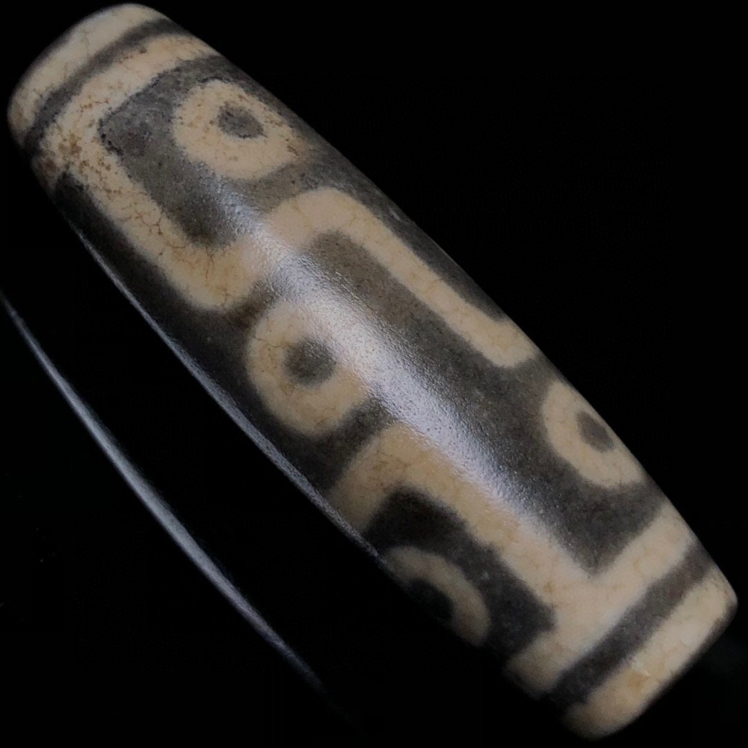 ◇古寳堂◇清瑪瑙製細密彫九眼天珠根付裝身具極細工古置物古擺件中国古
