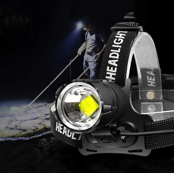 LED ヘッドライト超高輝度 ヘッドランプ 3600ルーメン 2020年式 XHP70 夜釣りライト USB充電式 ズームの画像10