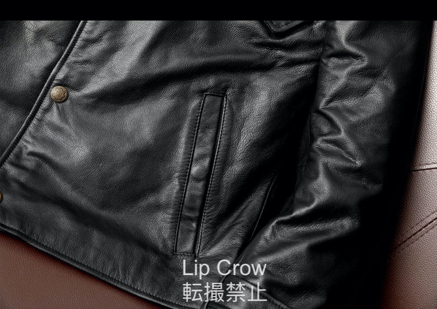 メンズファッション 牛革 本革ジャン 本革 シンプル レザージャケット オートバイの防風コート Ｓ~5XL黒 高品質_画像8