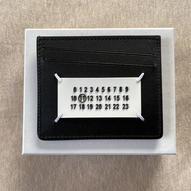 新品 メゾンマルジェラ スプラッシュペイント カレンダータグ カードケース 財布 21SS 黒 Maison Margiela 11 メンズ ブラック パスケース