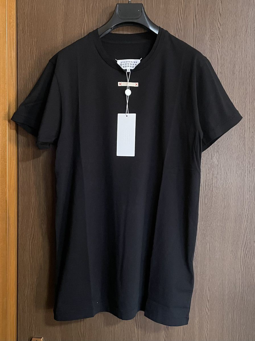 黒M新品 メゾンマルジェラ パッチ ロング Tシャツ オーバーサイズ 半袖 カットソー 22SS size M 黒 46 Maison Margiela 10 メンズ ブラック