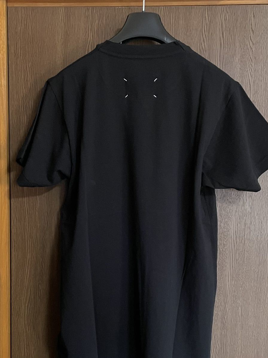 黒M新品 メゾンマルジェラ パッチ ロング Tシャツ オーバーサイズ 半袖 カットソー 22SS size M 黒 46 Maison Margiela 10 メンズ ブラック