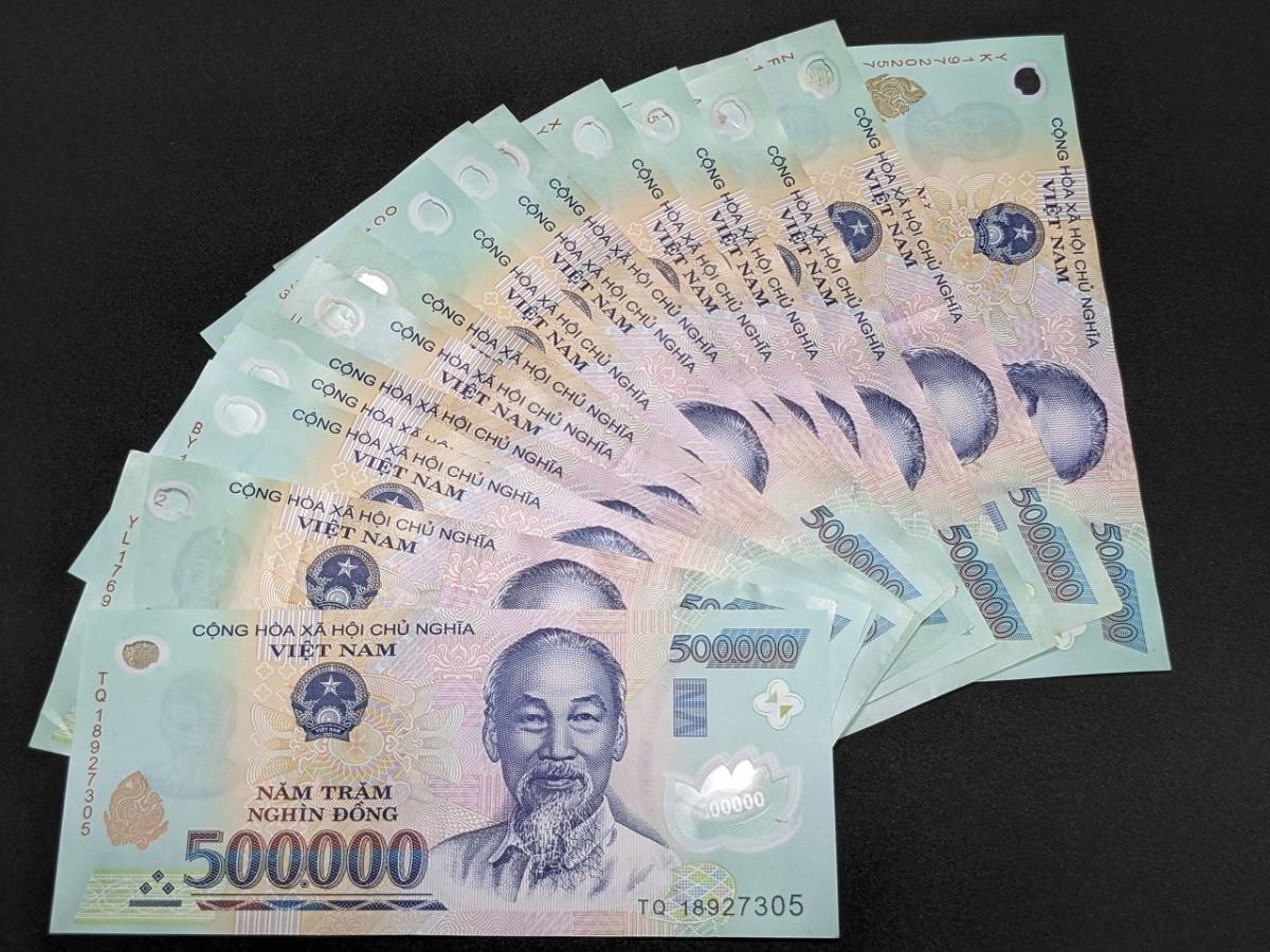 □ベトナムの紙幣 50万ドンが16枚 800万ドンになります zabandar.com