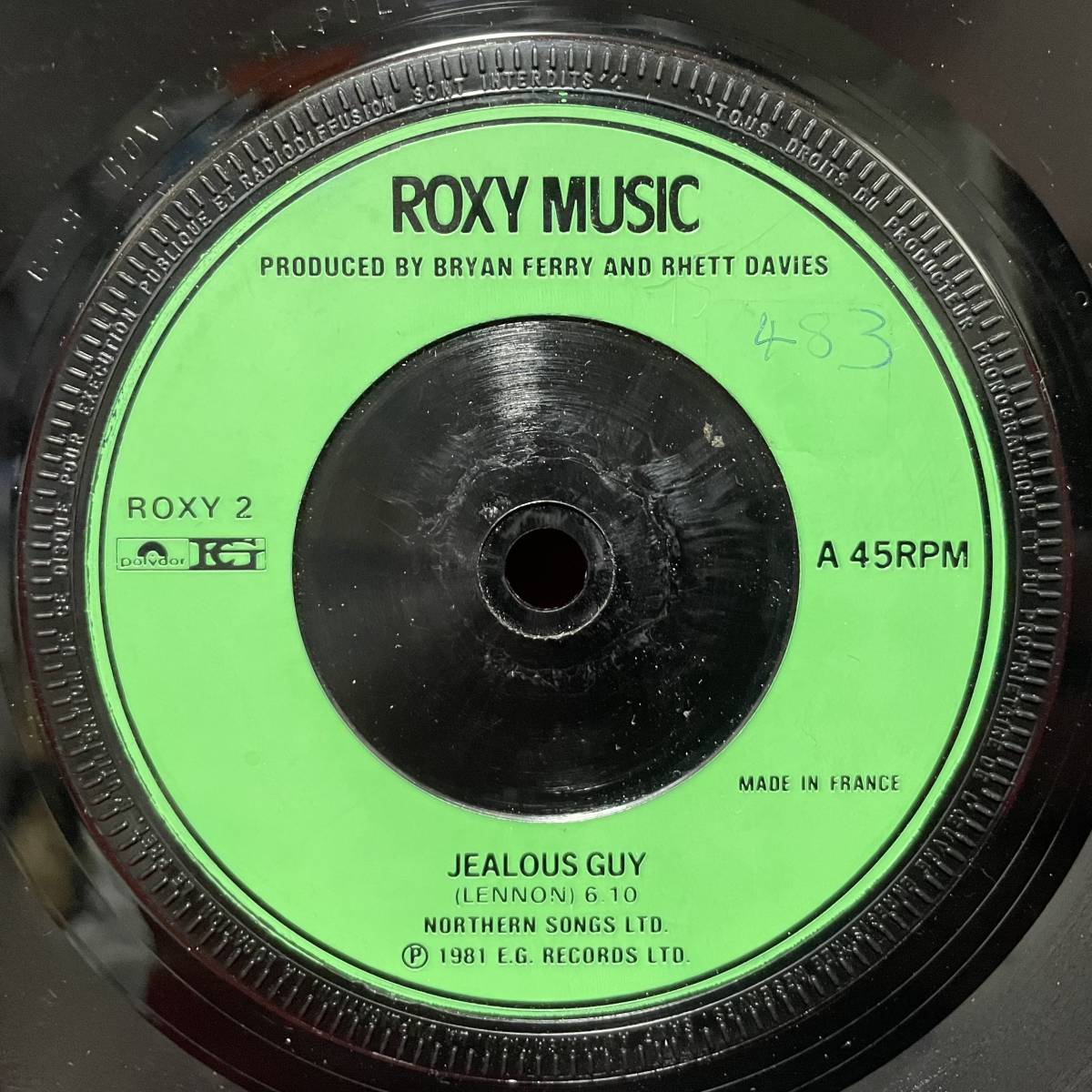 ◆フランスプレス7”s!◆ROXY MUSIC◆JEALOUS GUY◆_画像1