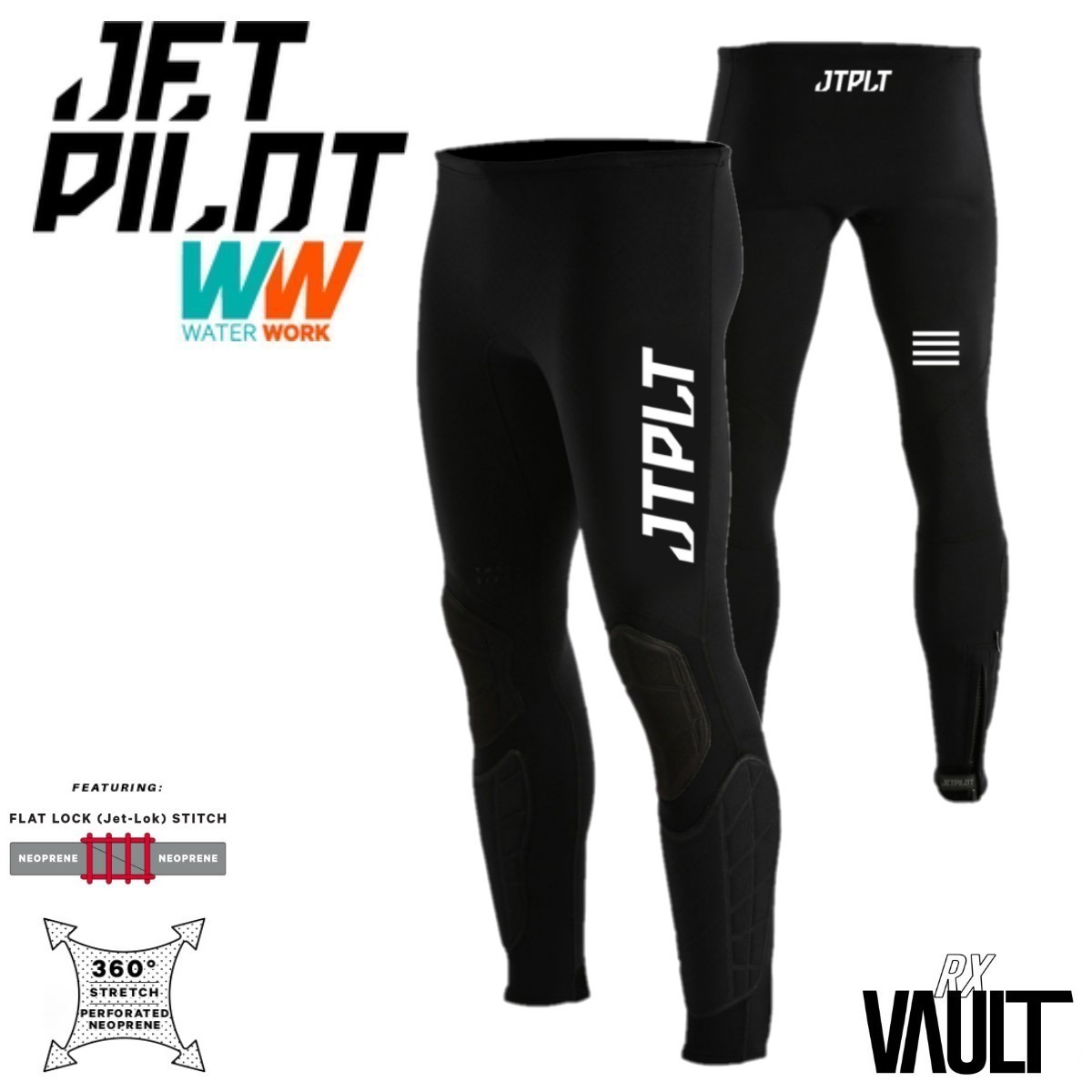 ジェットパイロット JETPILOT 2023 ウェットスーツ 送料無料 RX VAULT ボルト レース パンツ JA22157 ブラック/ホワイト L