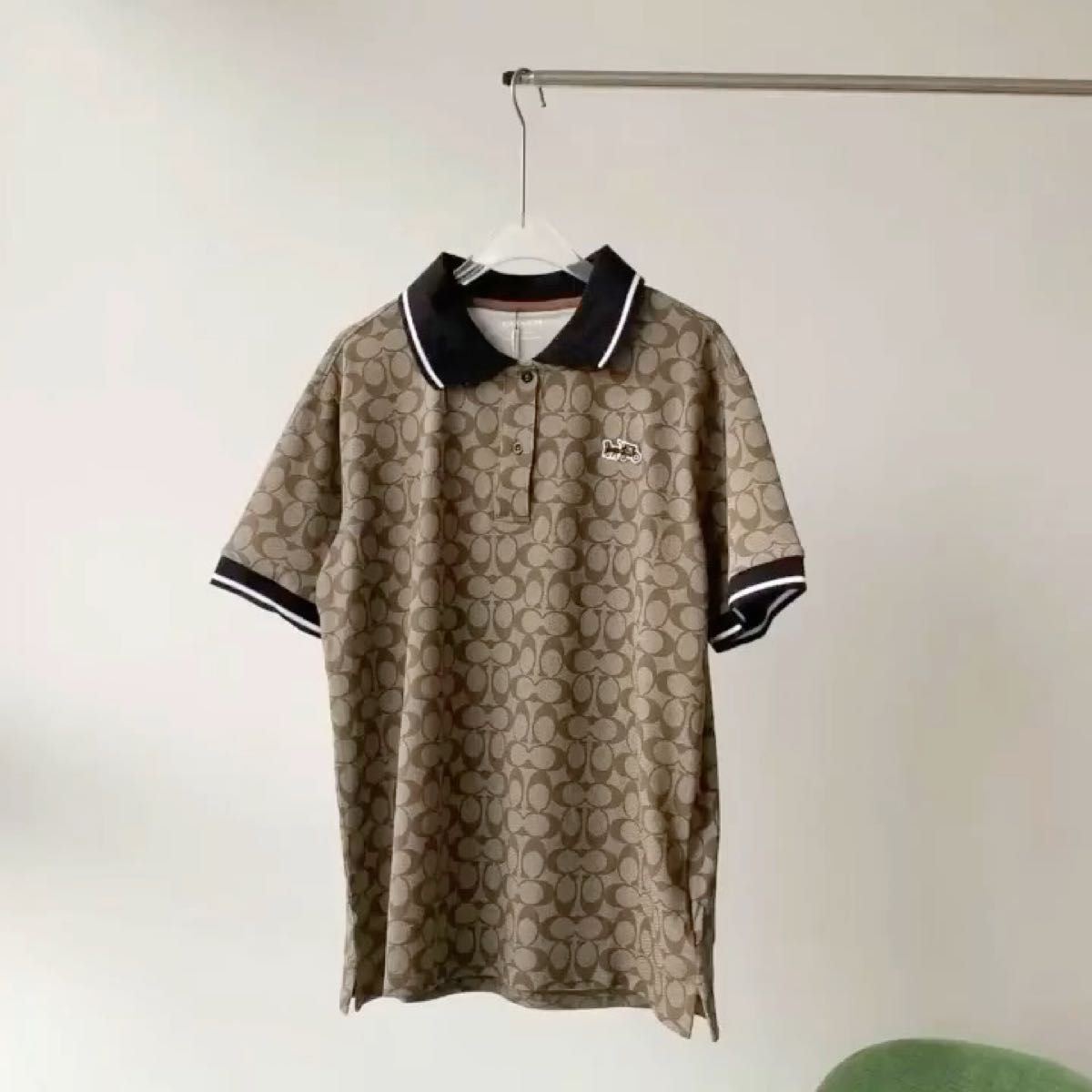 COACH (コーチ)アウトレットの【ポロシャツ シグネチャー シャンブレー 】 半袖 XLサイズ