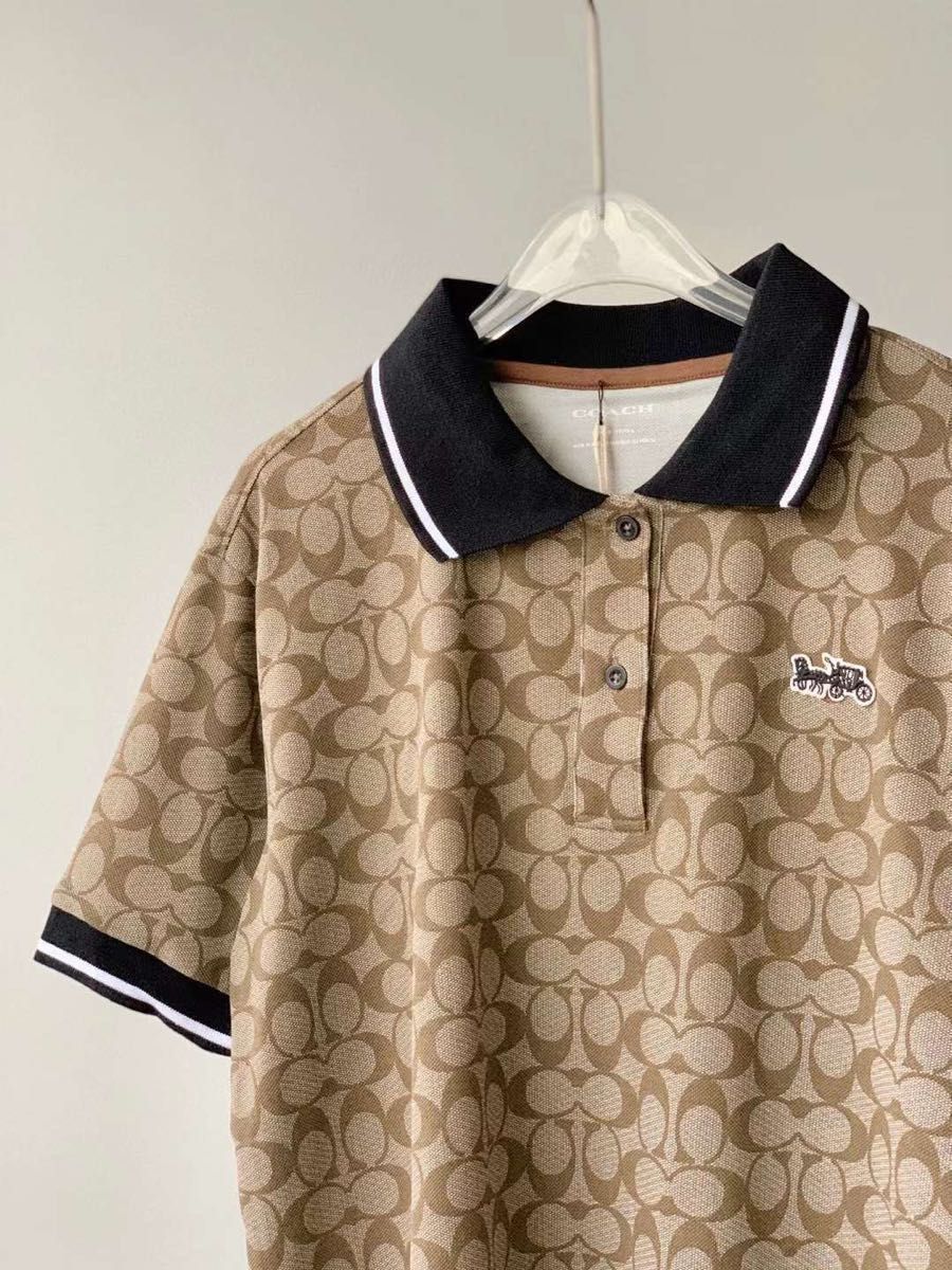 COACH (コーチ)アウトレットの【ポロシャツ シグネチャー シャンブレー 】 半袖 XLサイズ