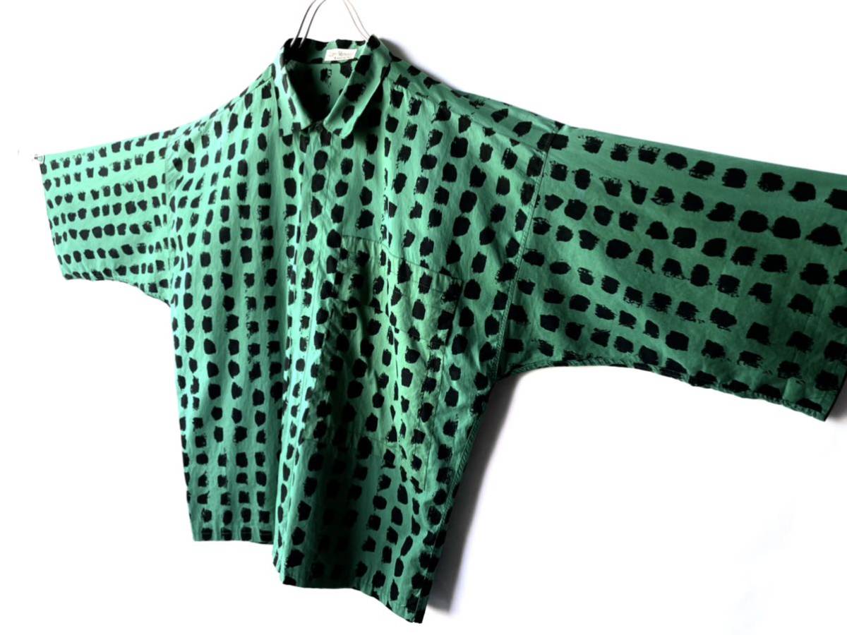 【通販 人気】 希少 80s 初期 イタリア製 GIANNI VERSACE ジャンニベルサーチ デザイン総柄シャツ ジャケット 緑黒 古着ビンテージ70s90s 半袖シャツ