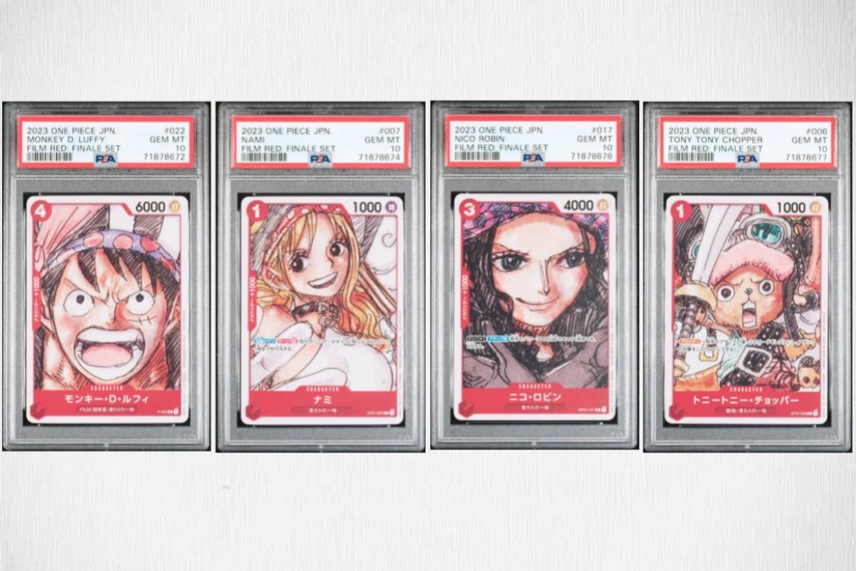 PSA10】FILM RED 4枚セット ルフィ、ナミ、ロビン、チョッパー www