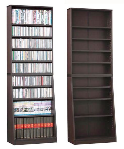 幅60cm大容量の薄型文庫本棚　DVDコミック本などを大量収納SOHO書棚60-180cm　ダークブラウン_h_画像1
