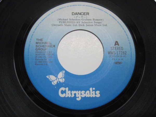 7” 日本盤 THE MICHAEL SCHENKER GROUP // ダンサー・Dancer / Girl From Uptown -Chrysalis-WWS-17282 (records) Graham Bonnet MSG_画像3