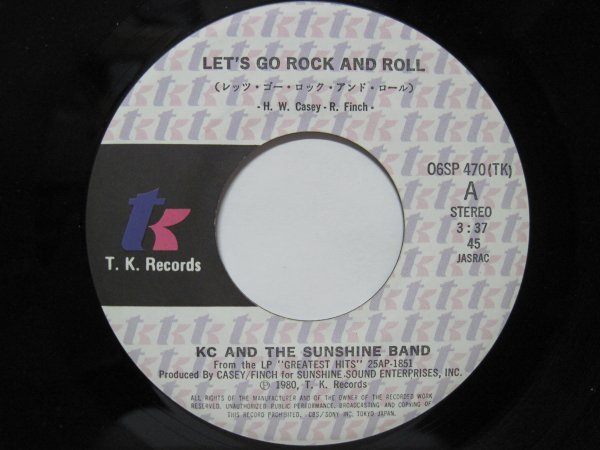 7” 日本盤 KC & SUNSHINE BAND // Let’s Go Rock And Roll / I’ve Got The Feeling -T.K. 06SP 470 (records)_画像3