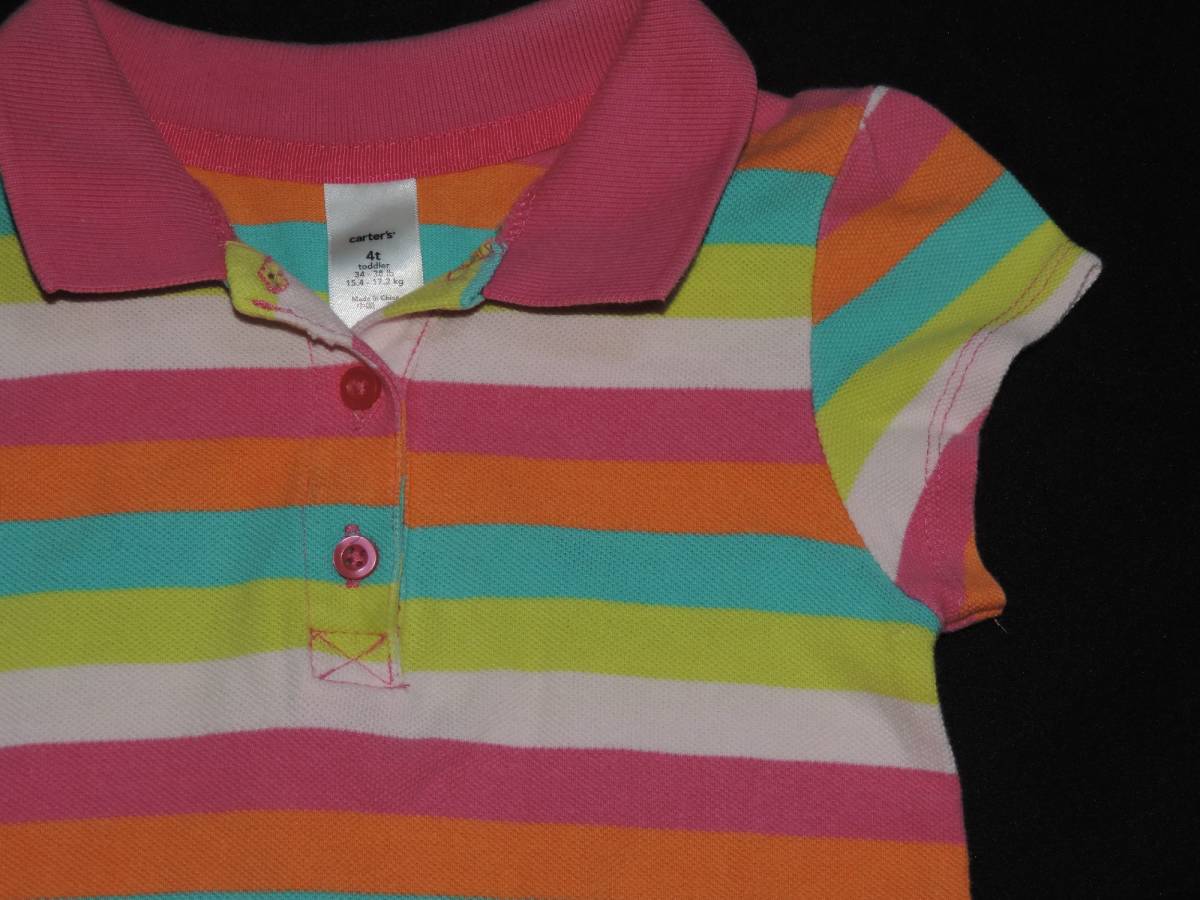 *carters. colorful border ribbon attaching polo-shirt with short sleeves One-piece *4t*100~110 centimeter about * Carter's *